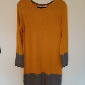 Dark yellow sweater dress